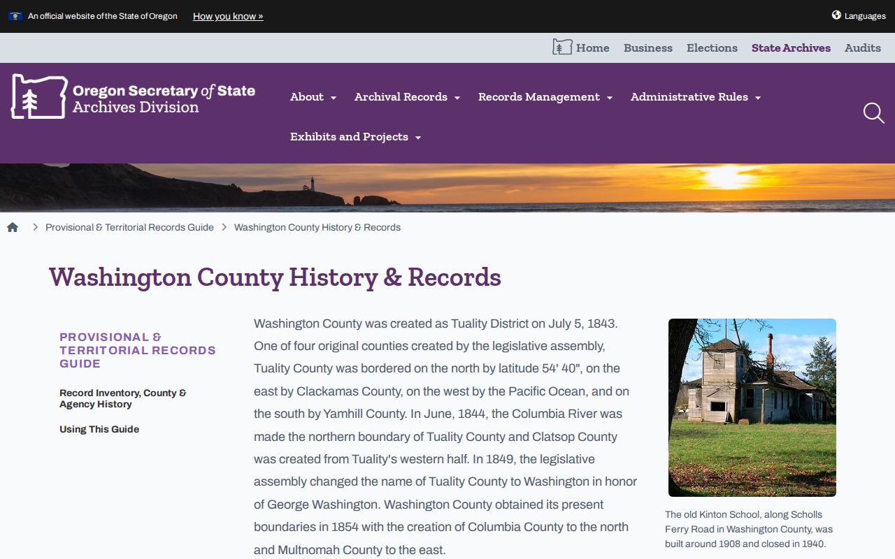 Sherwood city directory research with the Washington County archives guide