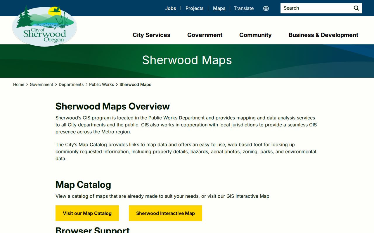 Sherwood residents directory interactive map catalog