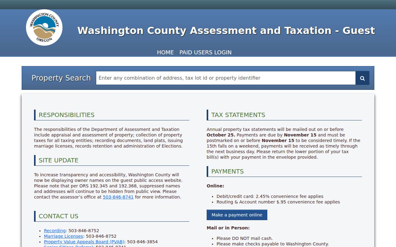 Sherwood residents directory Washington County property search