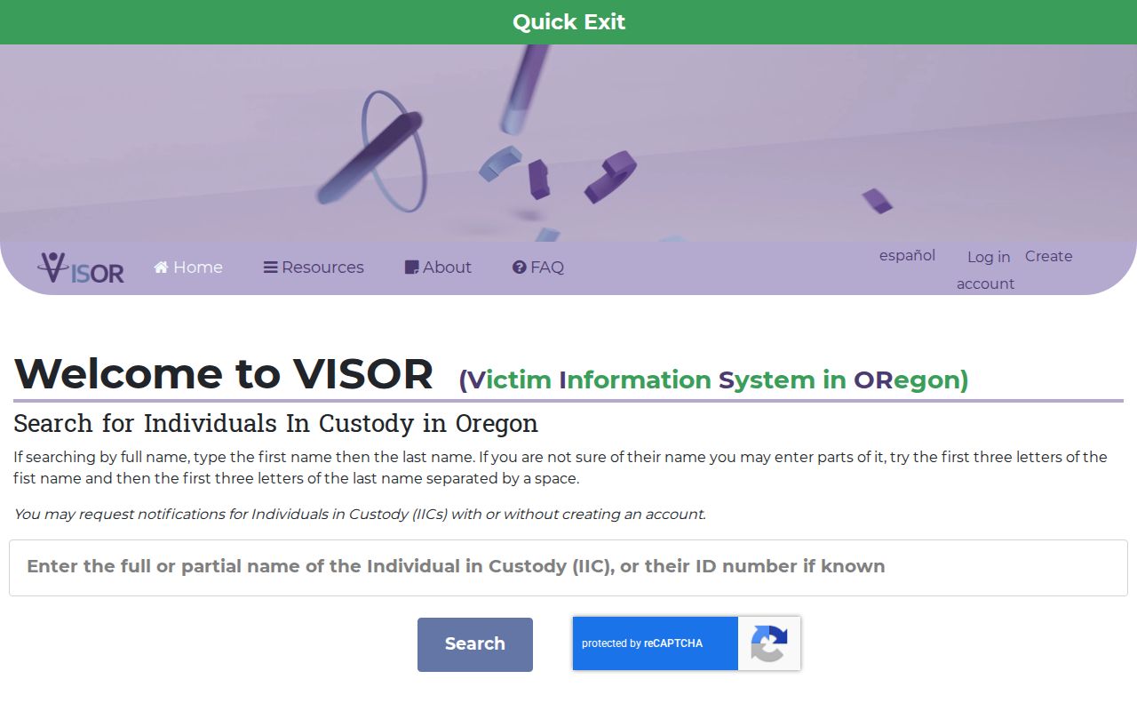 Sherwood neighbors Oregon VISOR custody search