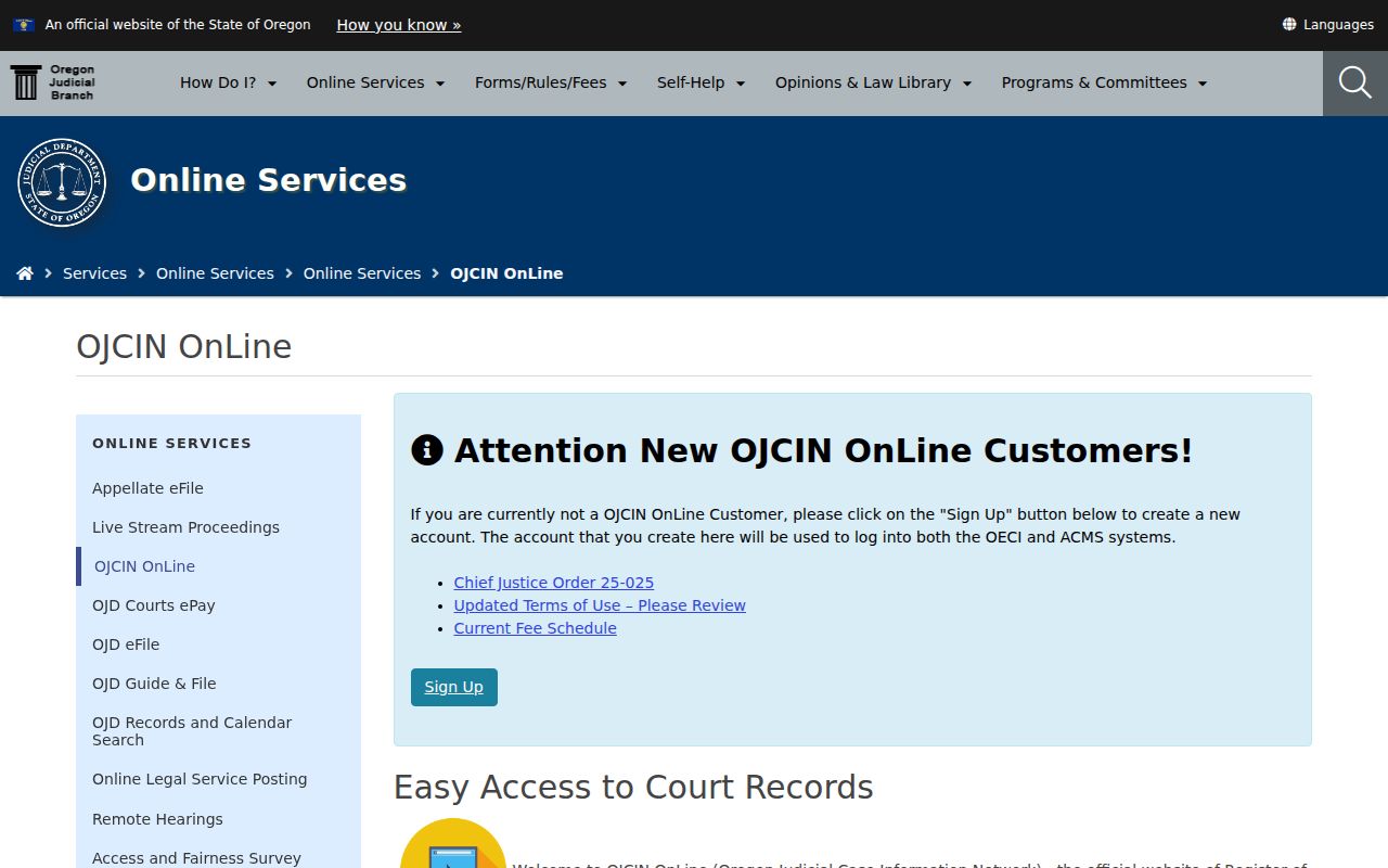 Sherwood resident lookup OJCIN court record access