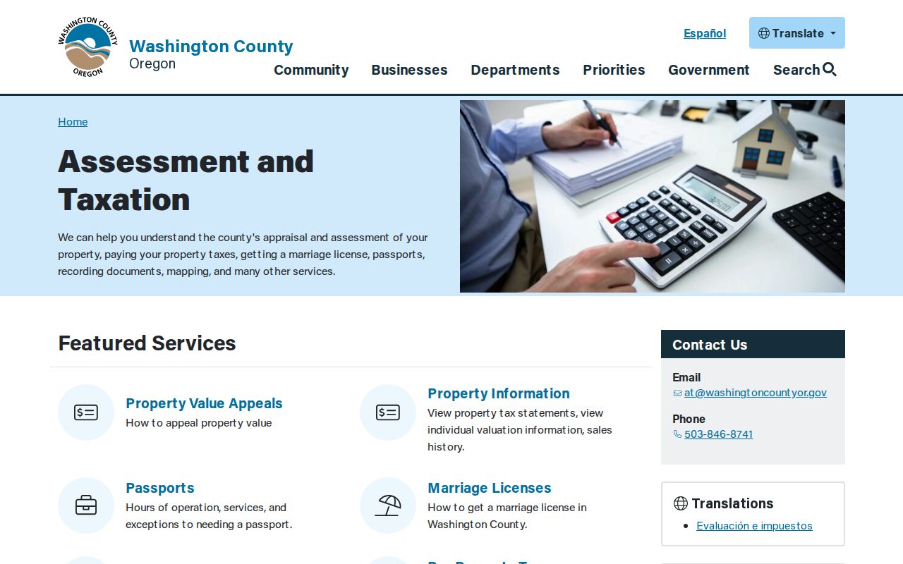 Sherwood ZIP code directory research on the county assessment and taxation page